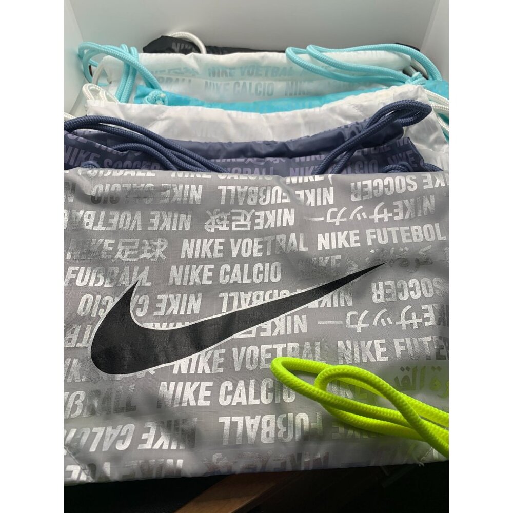 Nike Drawstring Sports Bag With Multilingual Print set of 6. 15x12